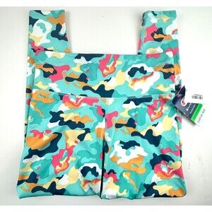 Champion Wicking Tight Leggings Bright Camo Size Large NWT